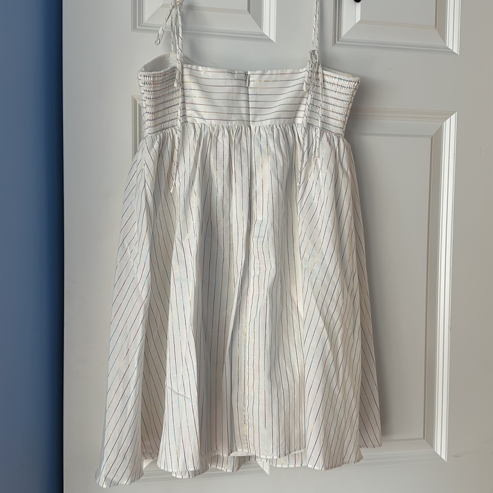 Amanda Uprichard | Jojo Dress In Pandora Pinstripe View 4